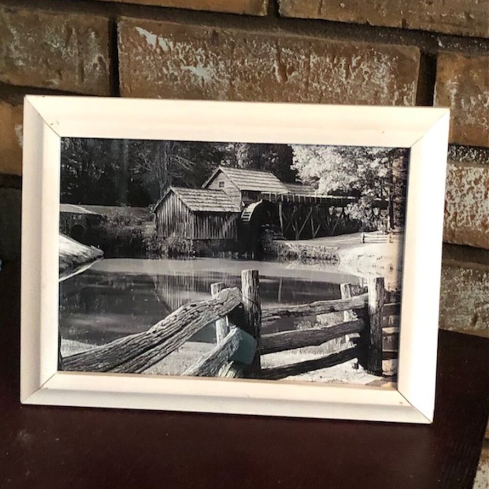 Handcrafted Framed Black and White Photo "Mabry Mill"